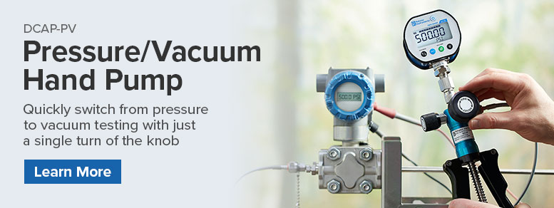 Quickly switch from pressure to vacuum testing with just a single turn of the knob