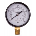 Baker LVBNA Series Pressure Gauge, 0 to 30 psi/0 to 200 kPa, 2.5&amp;quot; dial, &amp;frac14;&amp;quot; NPT bottom, SS housing-
