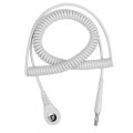 DESCO 09218 Jewel Coil Cord with 0.16&quot; snap socket, white, 6&#039;-