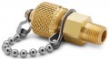 Ralston QTFT-1MB0 Brass Quick-Test Connector with cap and chain, 0.125&quot; male NPT x male-