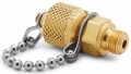 Ralston QTFT-1MB0-RS Brass Quick-Test Connector with cap and chain, 0.125&quot; male BSPP (ISO 228/1) x male QT-