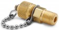 Ralston QTFT-2MB0 Quick-Test Fitting with cap and chain, &amp;frac14&amp;quot; male NPT, brass, 5000 psi-