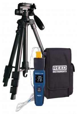 REED R1640-KIT Data Logging Smart Series Thermocouple Thermometer with Tripod and Carrying Case-