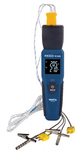 REED R1640-KIT3 Data Logging Smart Series Thermocouple Thermometer with 2 Oven/Freezer Thermocouple Probes-