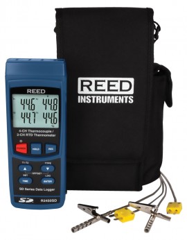 REED R2450SD-KIT6 Data Logging Thermometer with 2 Oven/Freezer Thermocouple Probes-