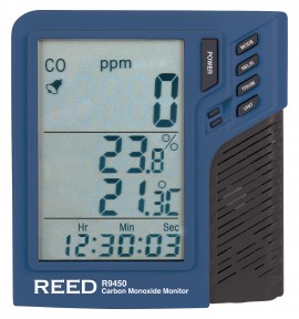 REED R9450 Carbon Monoxide Monitor with Temperature and Humidity-