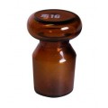 VEE GEE 03083-A SIBATA Standard Taper Amber Glass Stopper, #16-